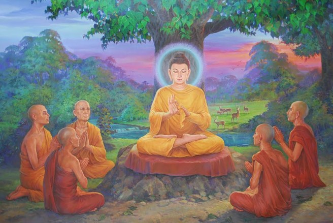 monks Buddha with first five disciples earthyogi blogspot com